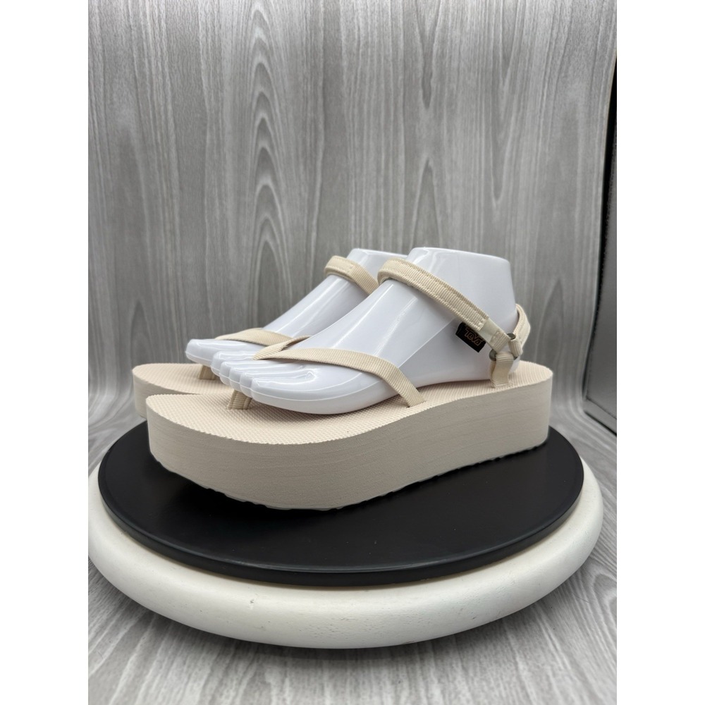 Teva Flatform‎ Slim Womens Size 10 Beige Platform Thong Casual Sandals 1164630